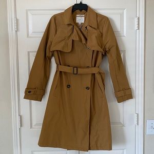 Tan brown camel trench coat raincoat rain coat